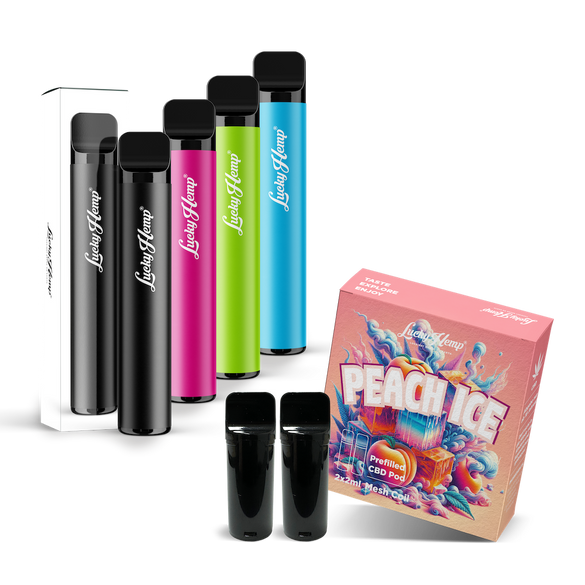 Vape Batterie + 2 Pods Peach Ice Vape Pens Lucky Hemp   