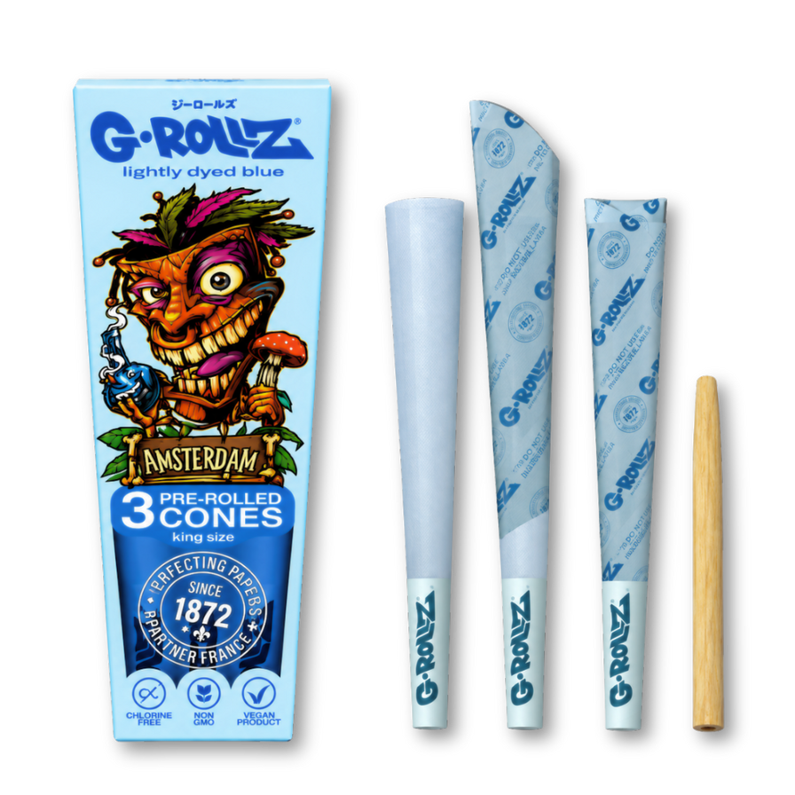 G-Rollz King Size Pre-Rolled Cones Merchandise Lucky Hemp Collector Tiki Blue