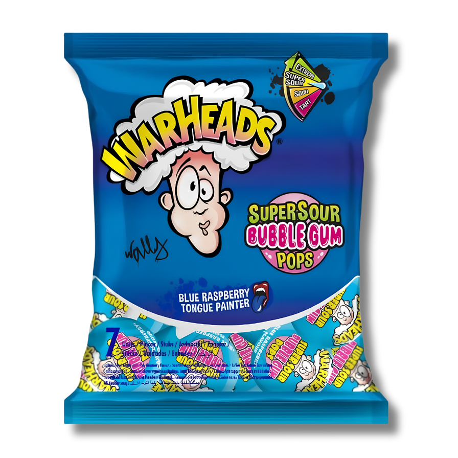 Warheads Super Sour Bubble Gum Pops Edibles Lucky Hemp 1 Packung