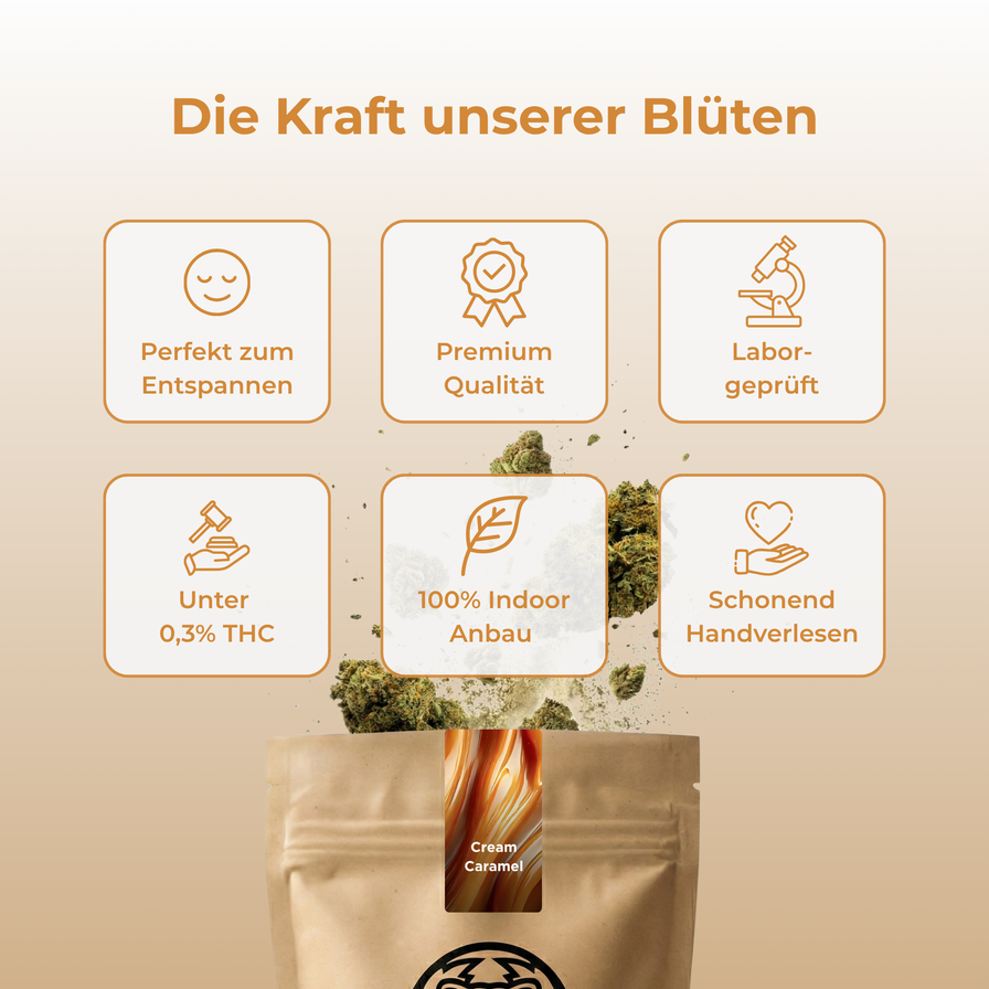 Cream Caramel Ökopack Blüten Lucky Hemp