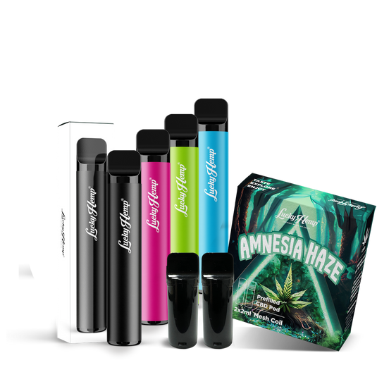 Vape Batterie + 2 Pods Amnesia Vape Pens Lucky Hemp   