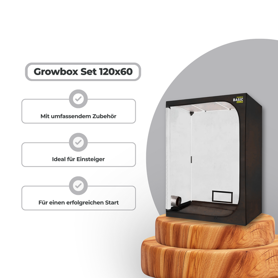 Growbox Komplettset 120x60 Growzubehör Lucky Hemp