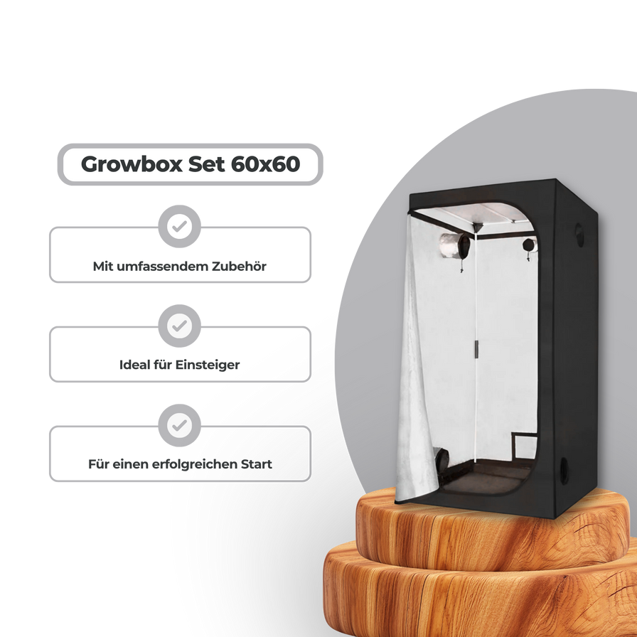 Growbox Komplettset 60x60 Growzubehör Lucky Hemp