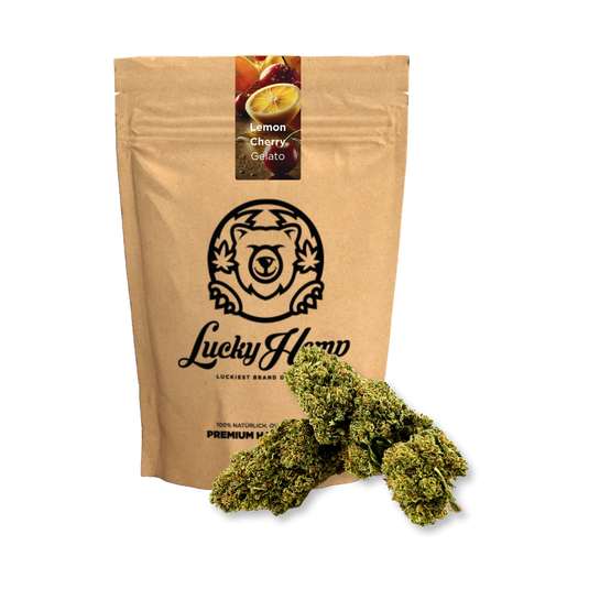 Gratis: Lemon Cherry Gelato Ökopack Blüten Lucky Hemp