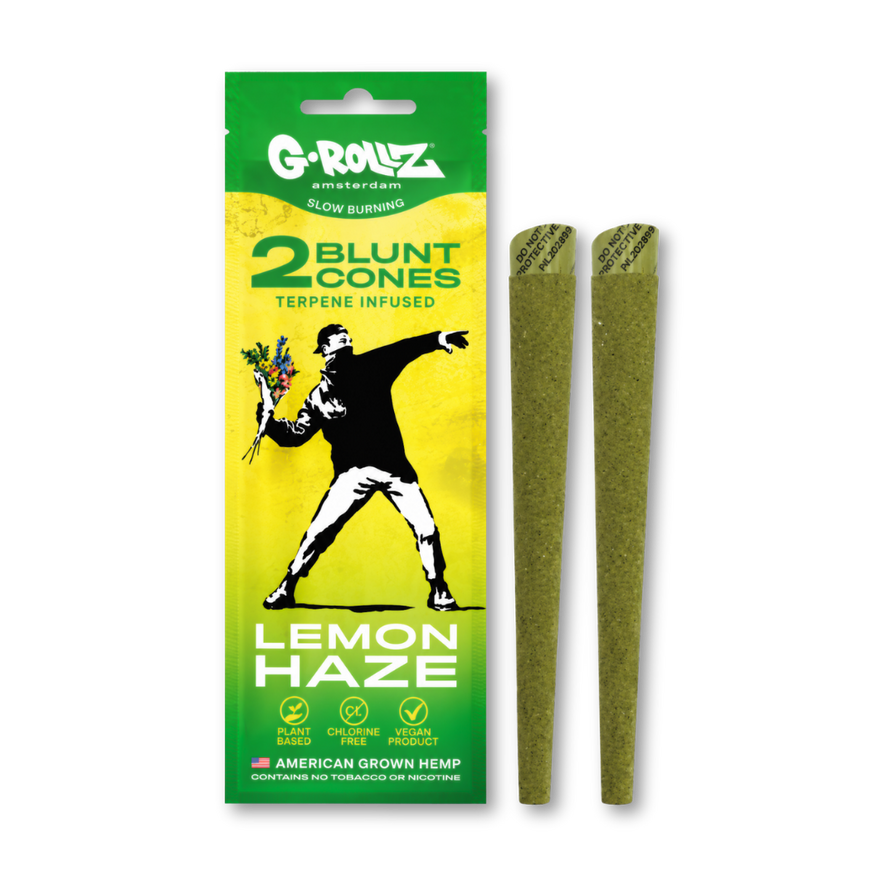 G-Rollz Banksy’s Graffiti Terpene-Infused Pre-rolled Hemp Cones Merchandise Lucky Hemp Lemon Haze
