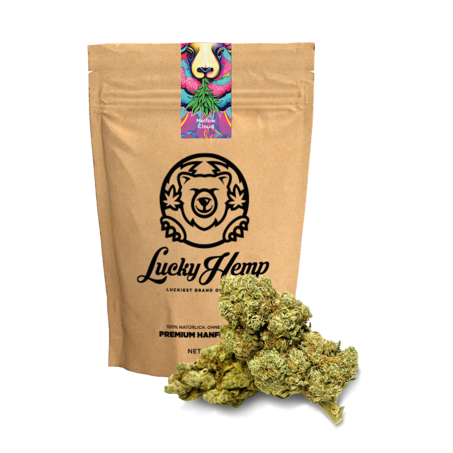 Die Verpackung des Mellow Cloud Ökopacks von Lucky Hemp.