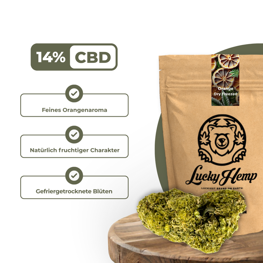 Dry Freezed Blüten Blüten Lucky Hemp Orange Dry Freezed 5g