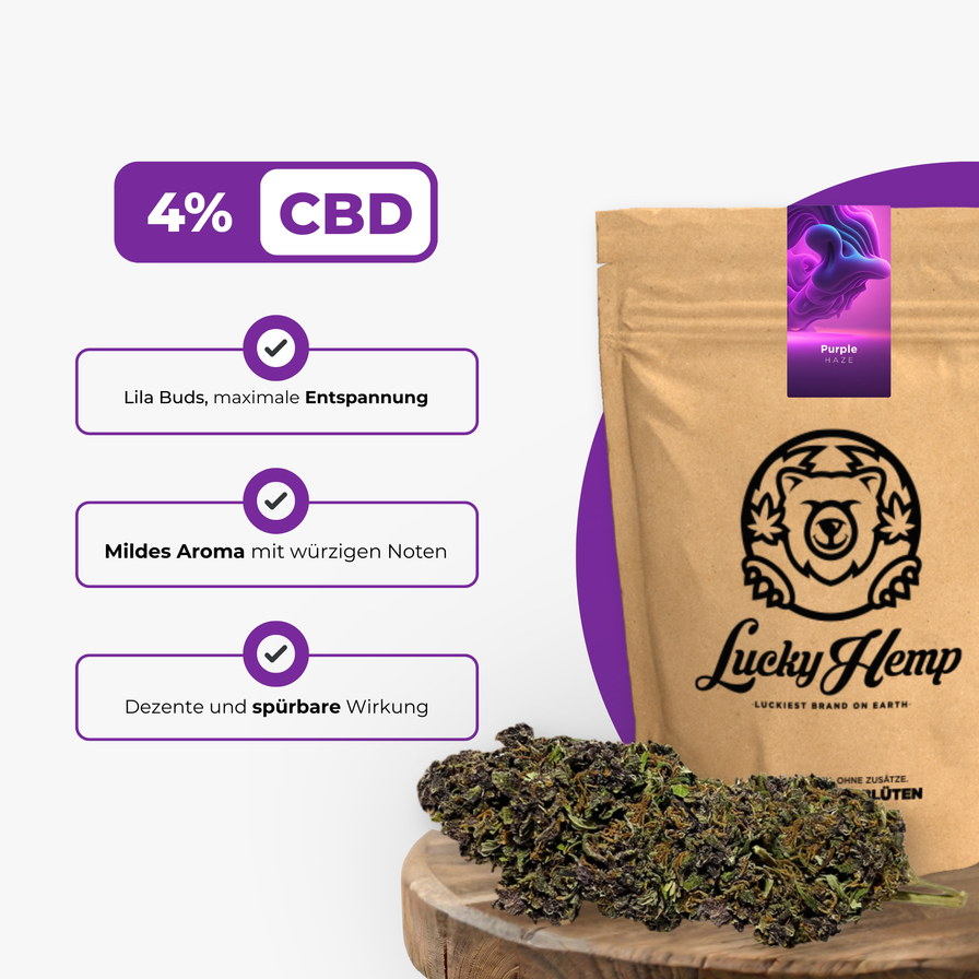 Purple Haze Ökopack Blüten Lucky Hemp