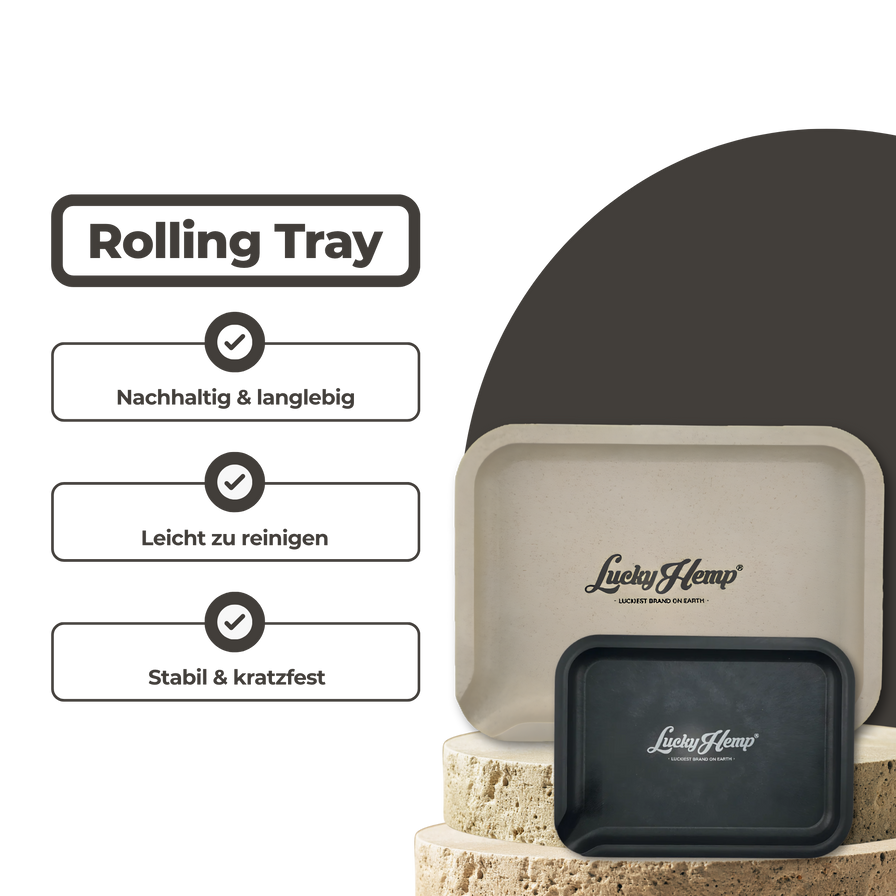 Lucky Hemp® Rolling Tray aus Hanf Merchandise Lucky Hemp