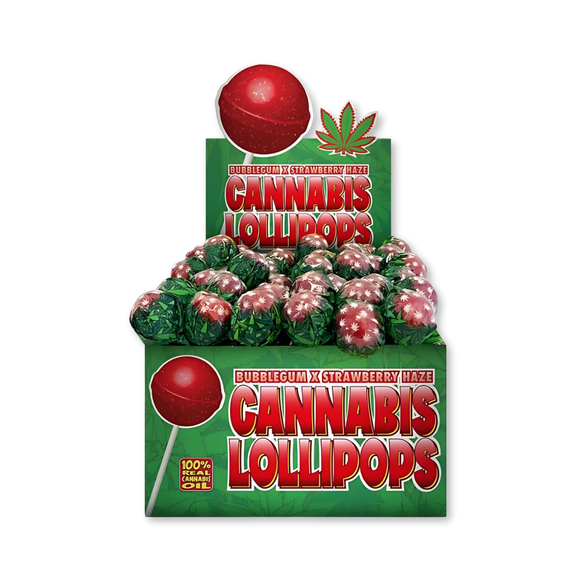 Dr. Greenlove Cannabis Lollipop Edibles Lucky Hemp Strawberry Haze