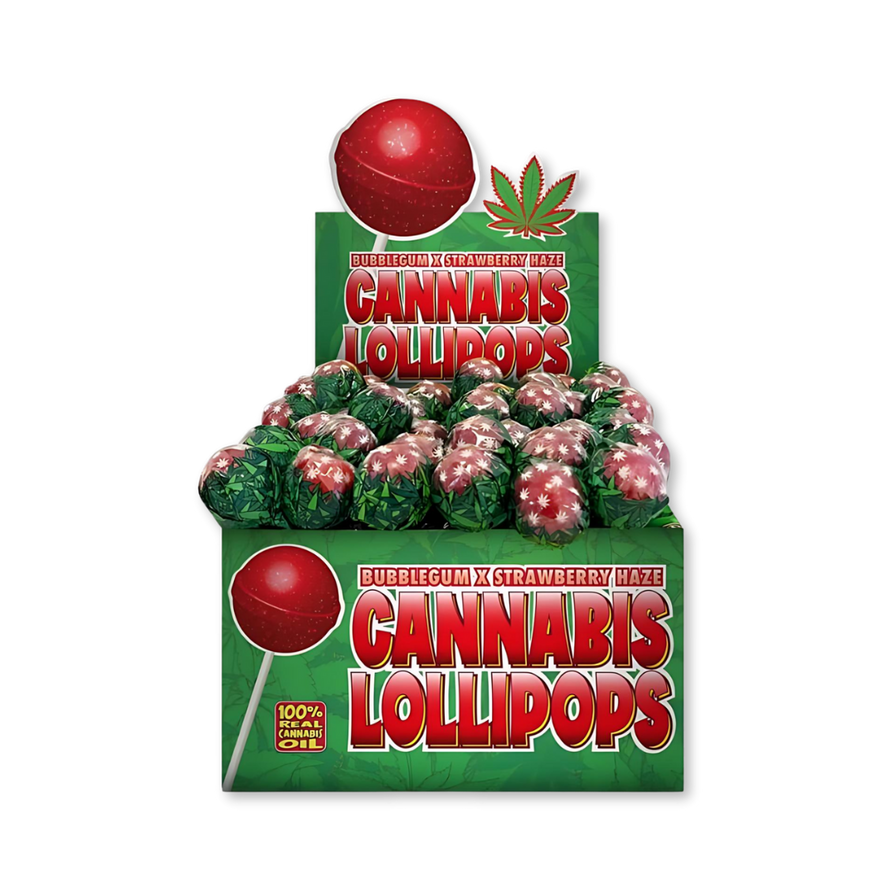Dr. Greenlove Cannabis Lollipop Edibles Lucky Hemp Strawberry Haze