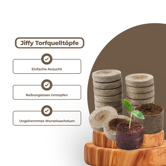Jiffy Torfquelltöpfe Ø41mm Growzubehör Lucky Hemp