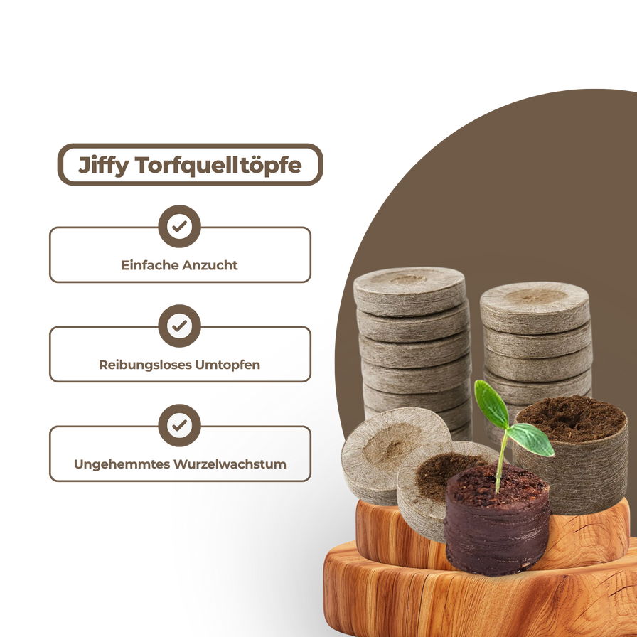 Jiffy Torfquelltöpfe Ø41mm Growzubehör Lucky Hemp