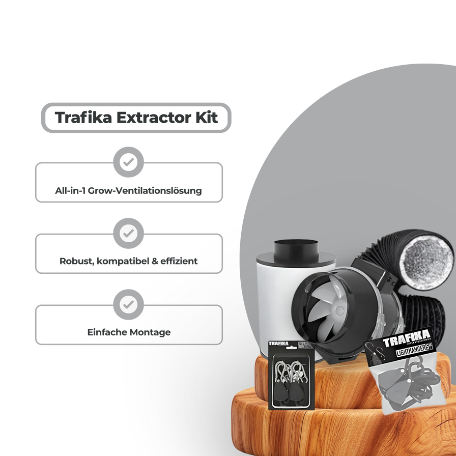 Trafika Lüfter + Aktivkohlefilter Growzubehör Lucky Hemp