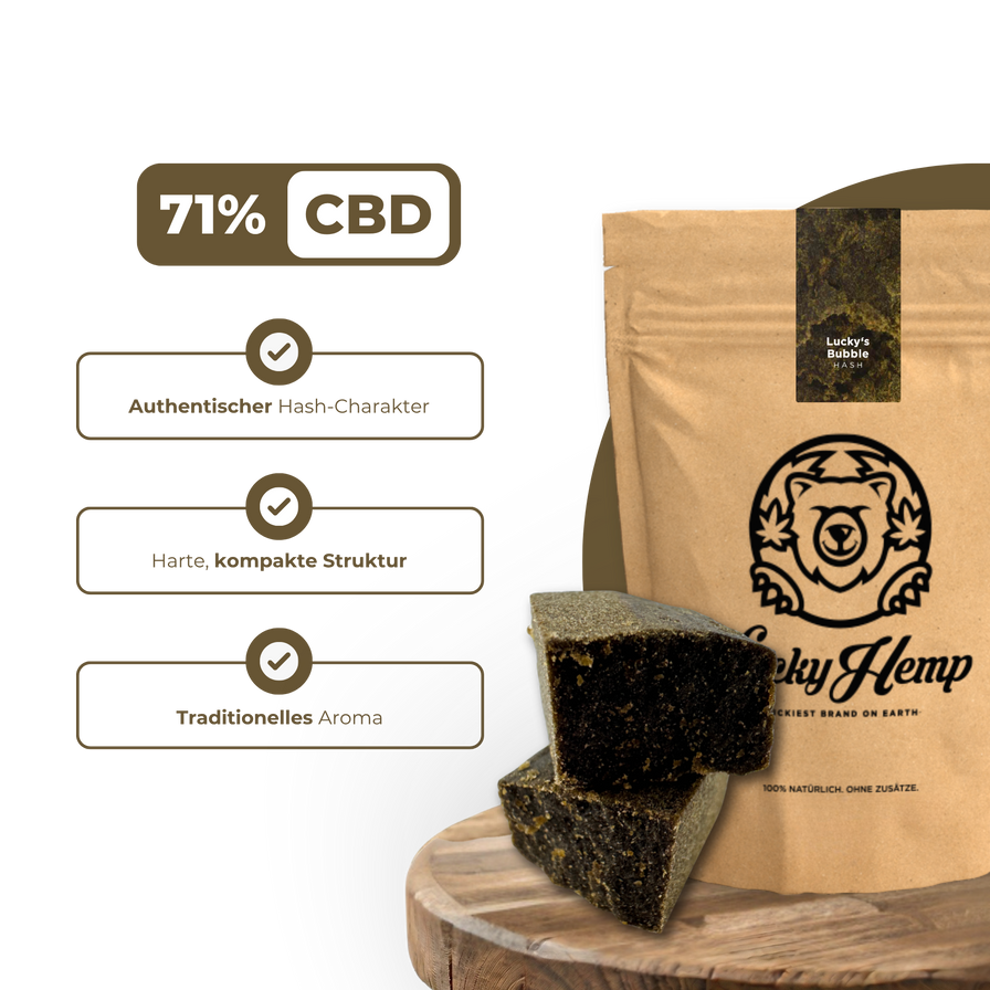 Lucky's Bubble Hash Ökopack Hash Lucky Hemp