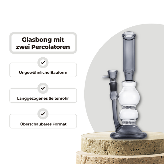 Glasbong mit 2 Percolatoren 32 cm Merchandise Lucky Hemp