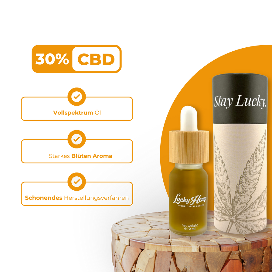 30% CBD-Öl Vollspektrum Öle Lucky Hemp