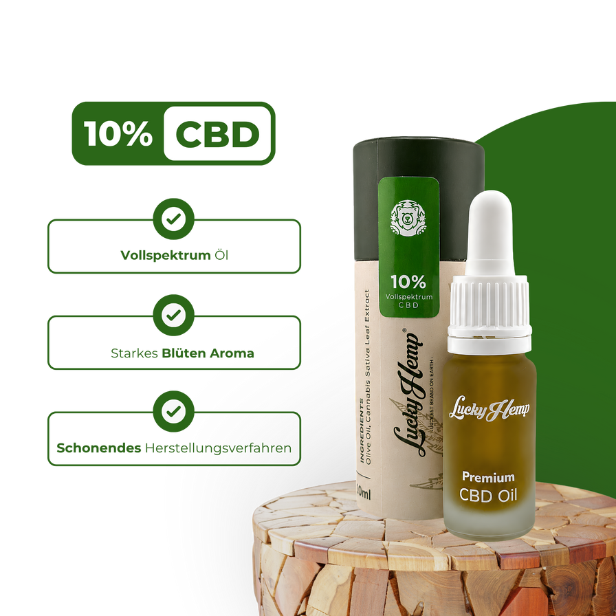 10% CBD-Öl Vollspektrum Öle Lucky Hemp
