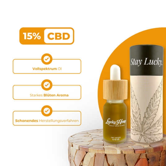 15% CBD-Öl Vollspektrum Öle Lucky Hemp