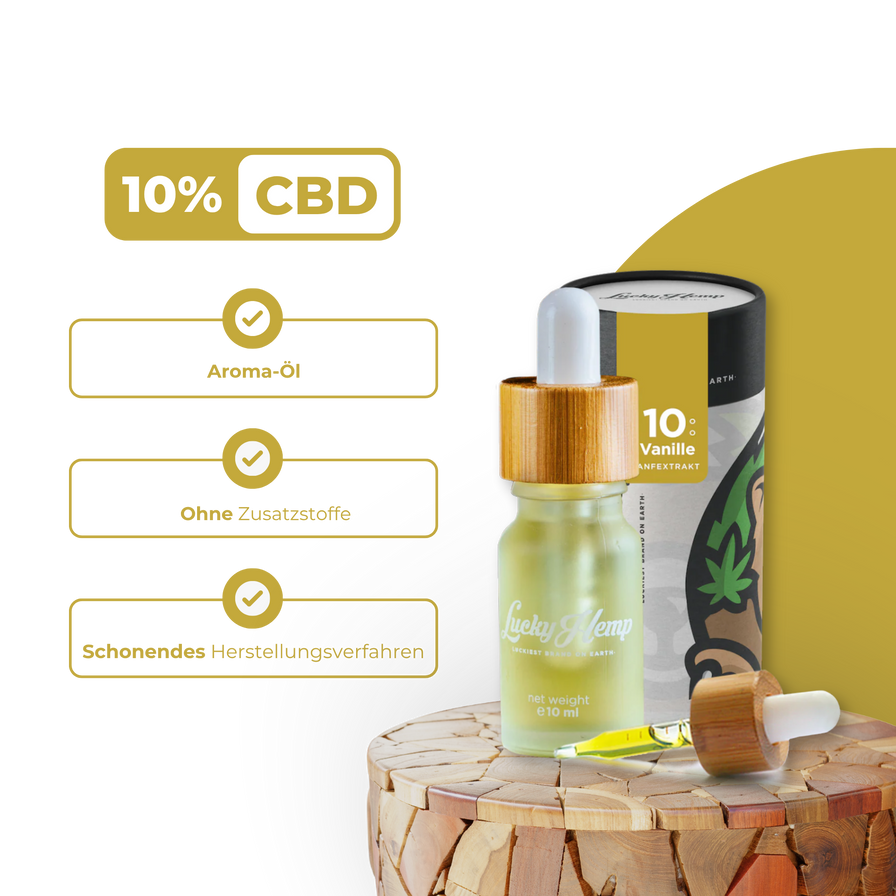 Vanille CBD-Öl 10% Öle Lucky Hemp