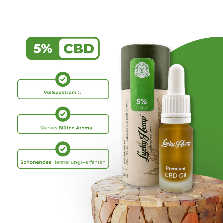 5% CBD-Öl Vollspektrum Öle Lucky Hemp