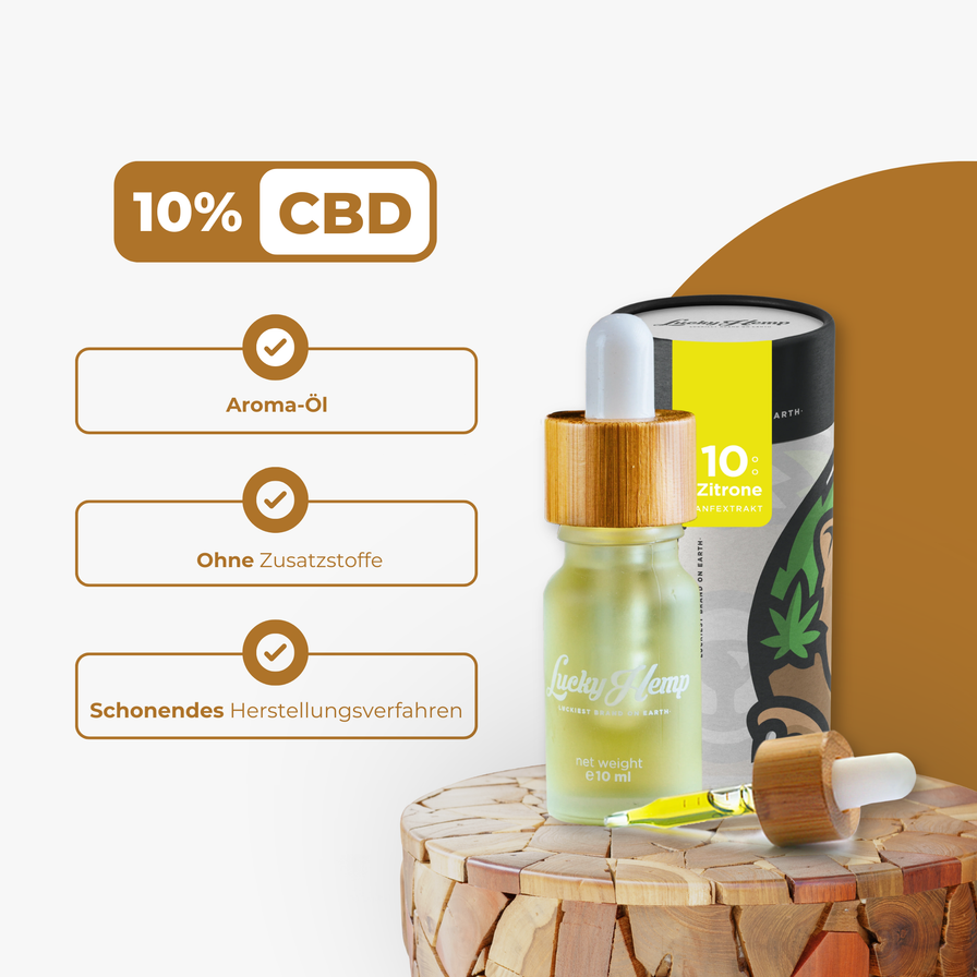 Zitronen CBD-Öl 10% Öle Lucky Hemp