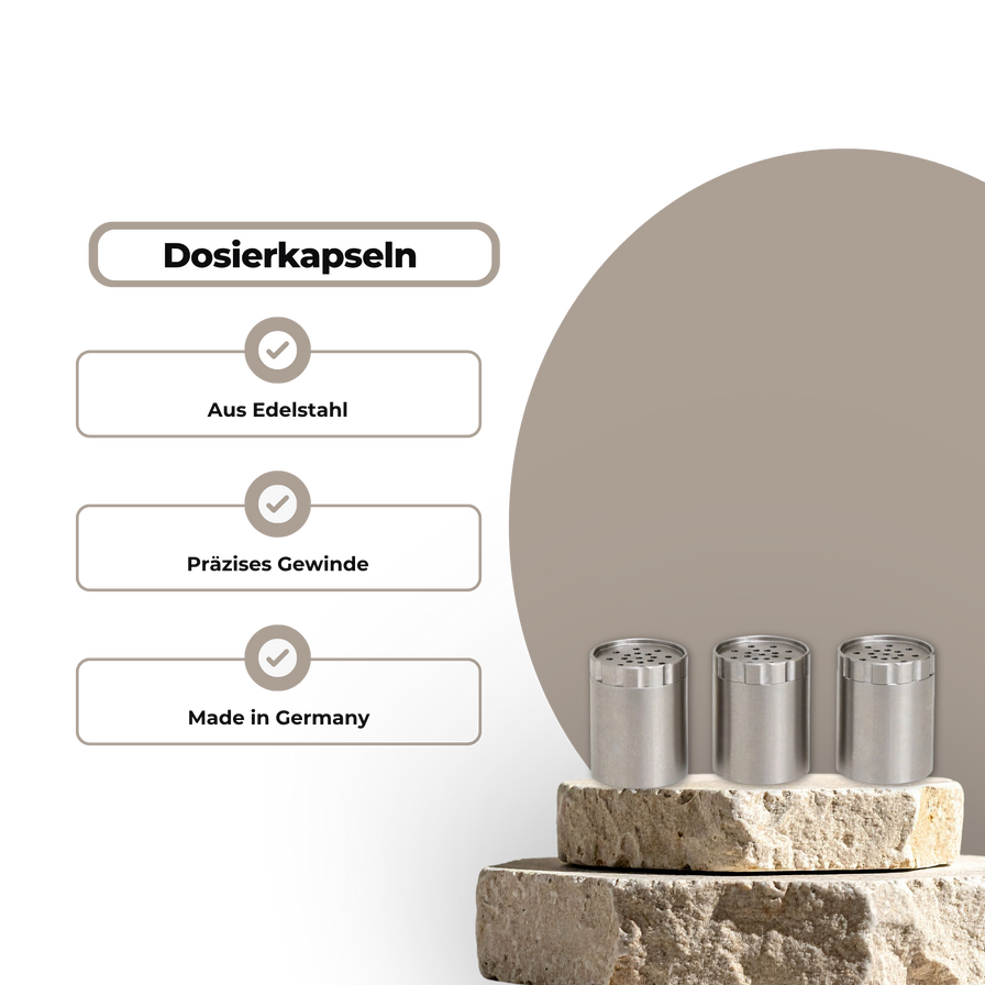 HIZEN Dosierkapseln Edelstahl 3er Set Zubehör Lucky Hemp
