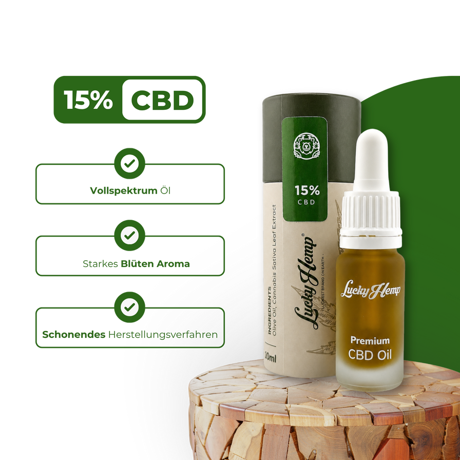 15% CBD-Öl Vollspektrum Öle Lucky Hemp