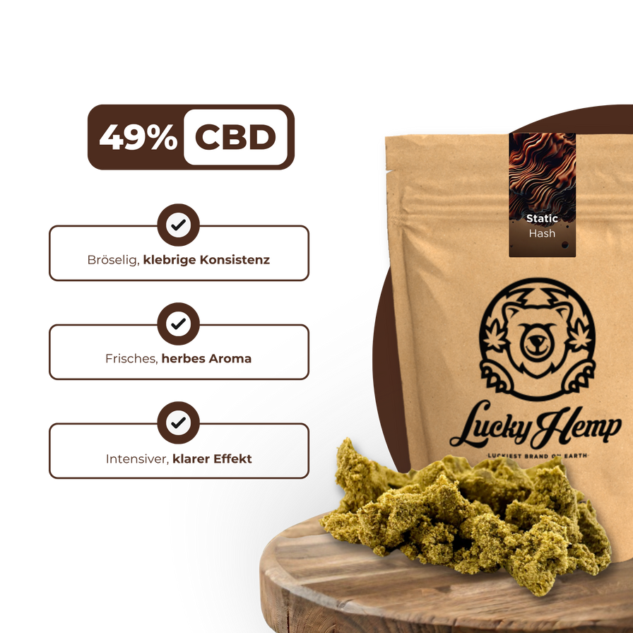 Static Hash Ökopack Blüten Lucky Hemp