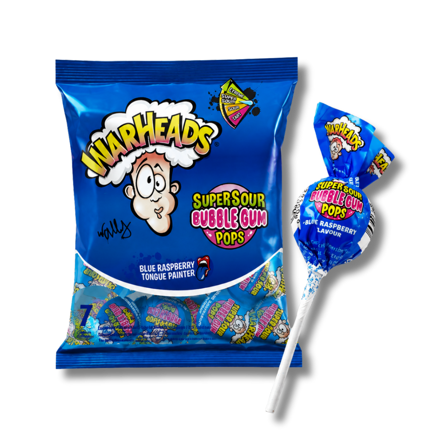 Warheads Super Sour Bubble Gum Pops Edibles Lucky Hemp