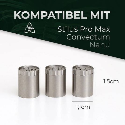 HIZEN Dosierkapseln Edelstahl 3er Set Zubehör Lucky Hemp