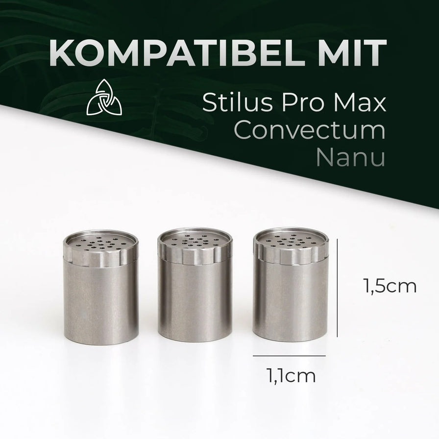 HIZEN Dosierkapseln Edelstahl 3er Set Zubehör Lucky Hemp