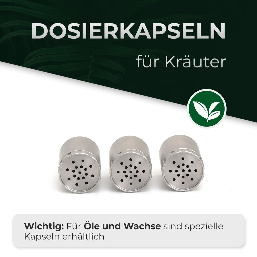HIZEN Dosierkapseln Edelstahl 3er Set Zubehör Lucky Hemp