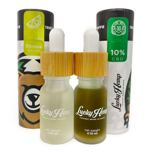Probier-Set Aromaöl Zitrone + 10% Vollspektrum CBD-Öl Öle Lucky Hemp   