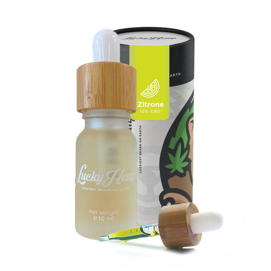 Probier-Set Aromaöl Zitrone + 10% Vollspektrum CBD-Öl Öle Lucky Hemp   